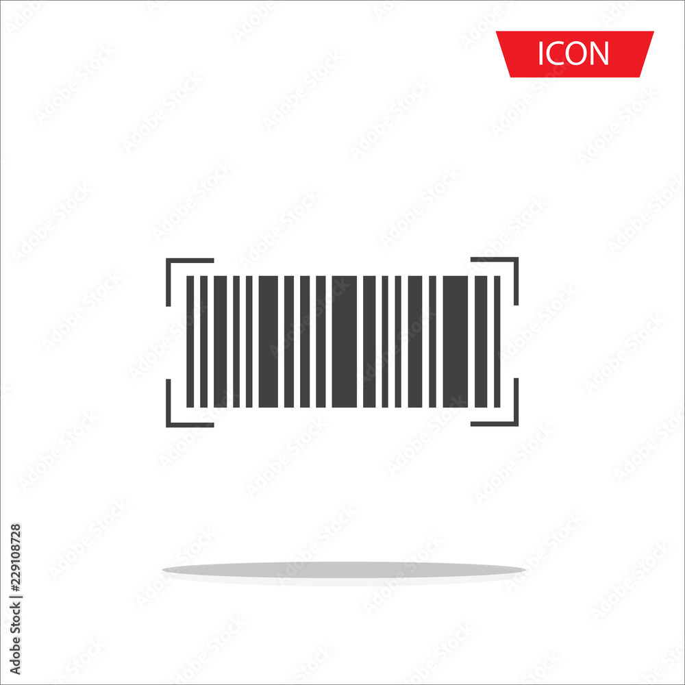 Bar code Icon vector isolated on white background.