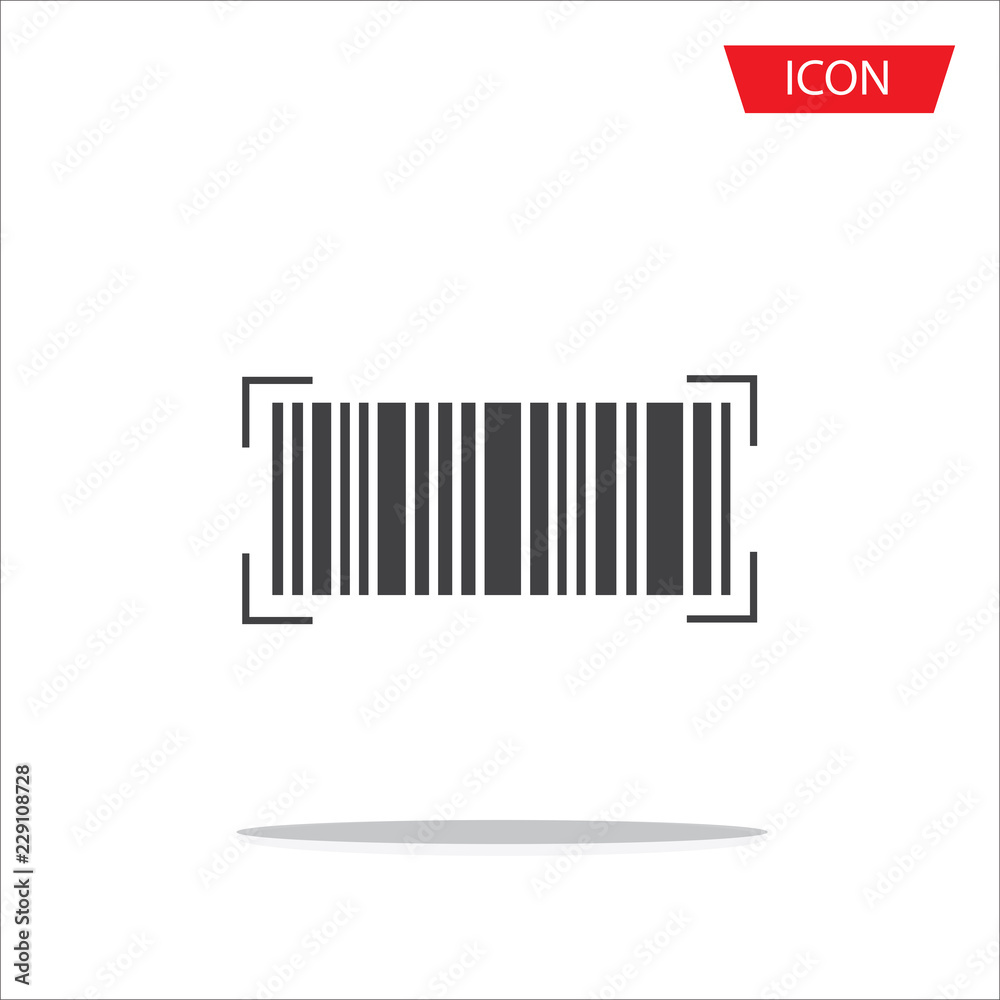 Bar code Icon vector isolated on white background. Bar code Icon vector isolated on white background.