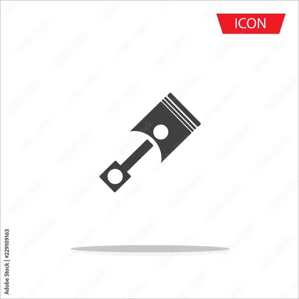 piston vector icon isolated on white background. piston vector icon isolated on white background.