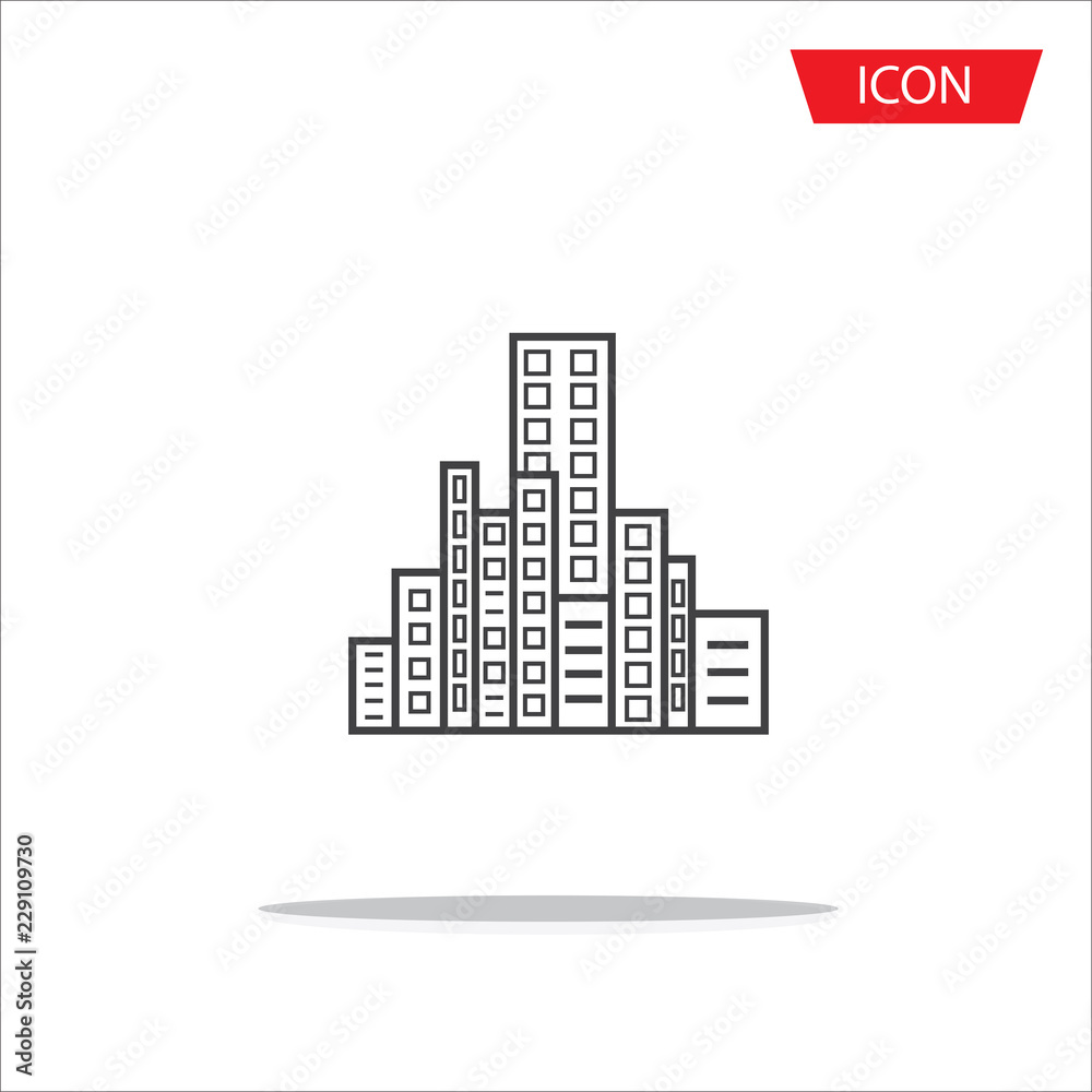 buildings vector icon, real estate symbol. Modern on white background.