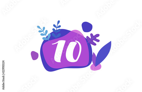 Free Download 10 Years Anniversary Modern purple Blue Flat Design - GFXLoad