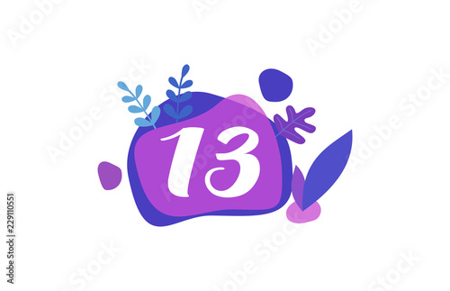 Free Download 13 Years Anniversary Modern purple Blue Flat Design - GFXLoad