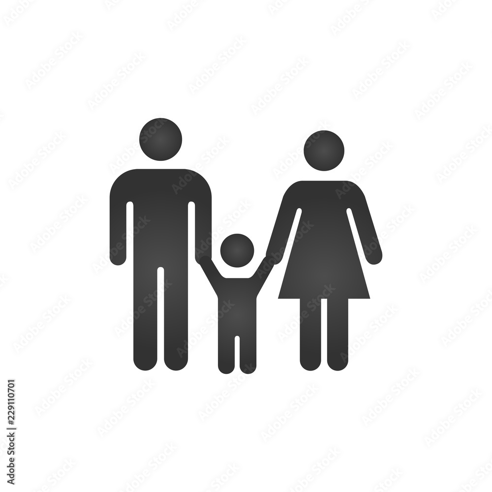 Family Icon in trendy flat style isolated on white background. Parents symbol for your web site design, logo, app, UI. Vector illustration. Family Icon in trendy flat style isolated on white background. Parents symbol for your web site design, logo, app, UI. Vector illustration.