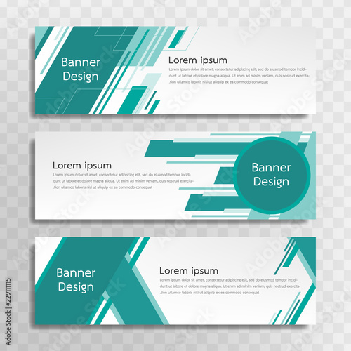 A set of green banner templates designed for the web and various headlines are available in three different designs.
