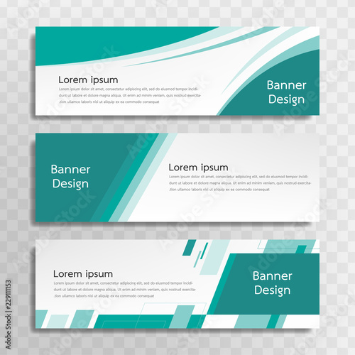 A set of green banner templates designed for the web and various headlines are available in three different designs.