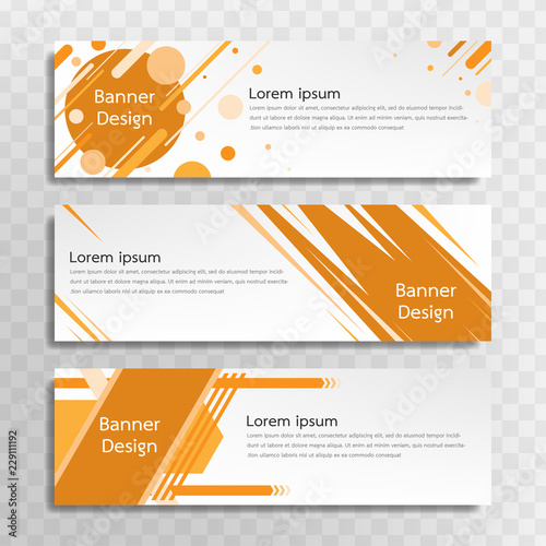 A set of yellow banner templates designed for the web and various headlines are available in three different designs.