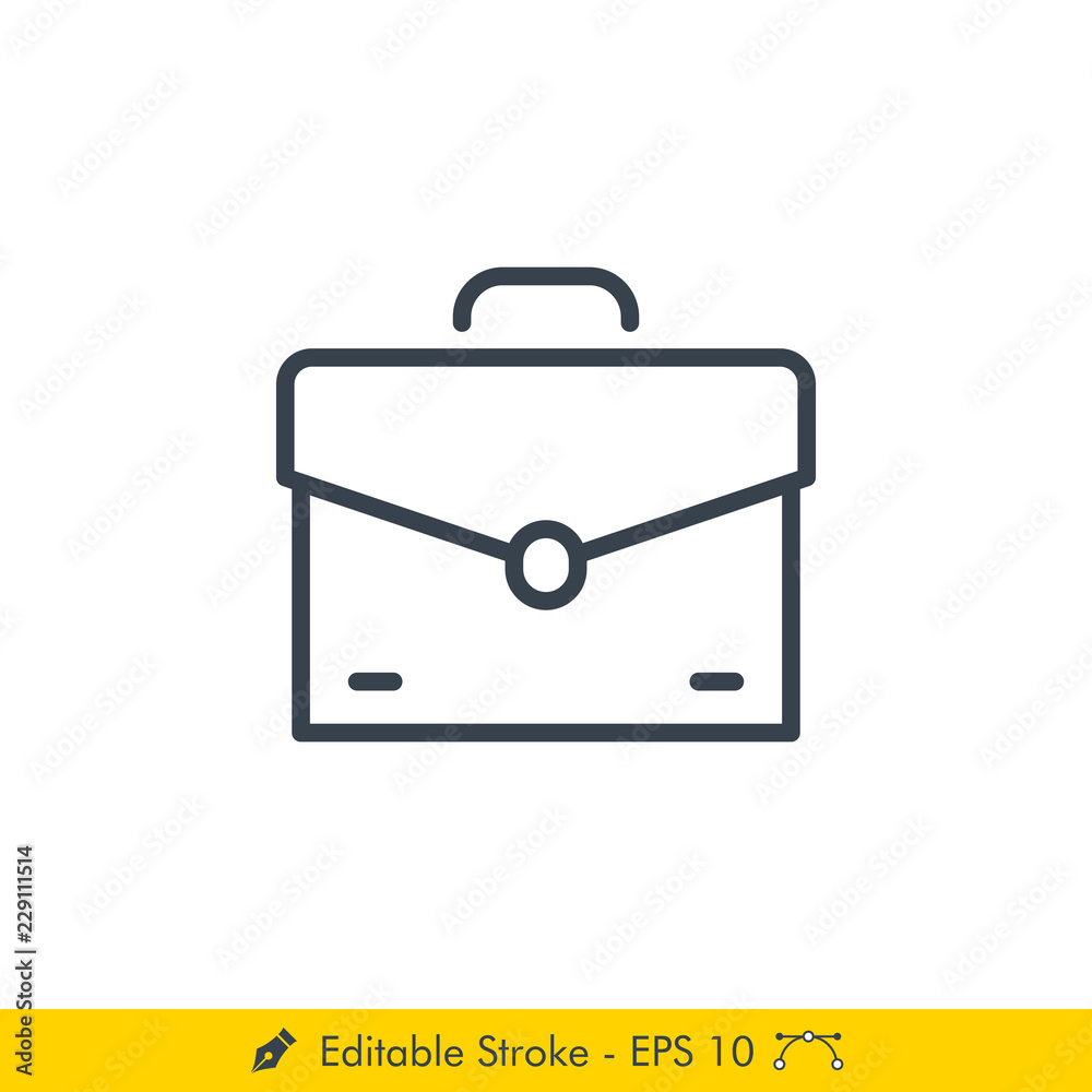 Briefcase Icon / Vector - In Line / Stroke Design Briefcase Icon / Vector - In Line / Stroke Design