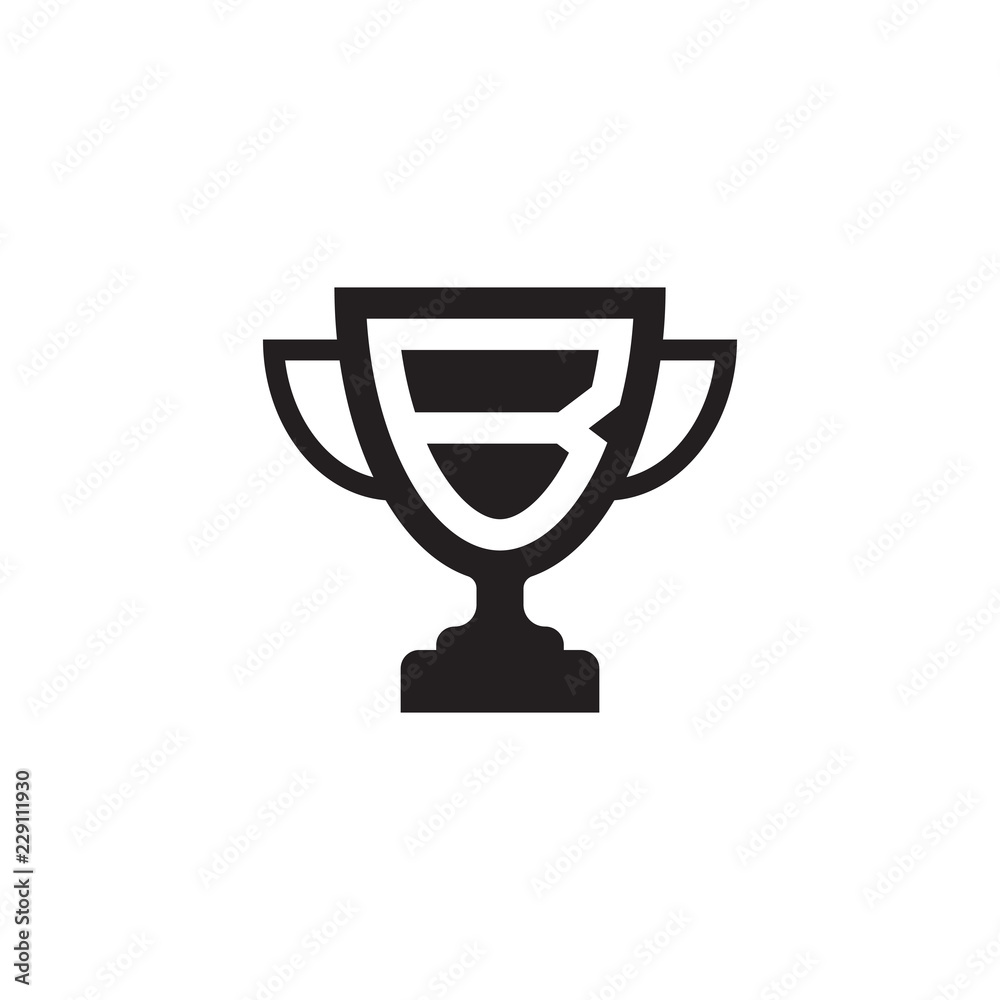 initial letter B logo trophy vector initial letter B logo trophy vector