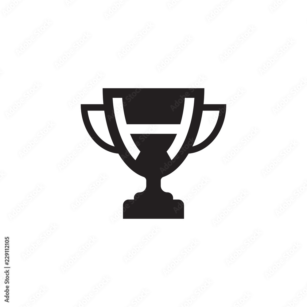 initial letter H logo trophy vector initial letter H logo trophy vector
