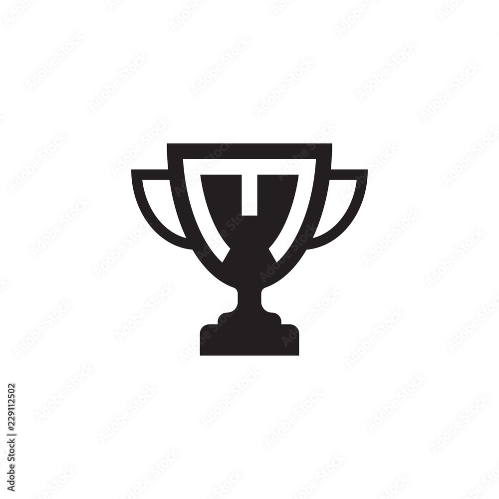initial letter M logo trophy vector initial letter M logo trophy vector