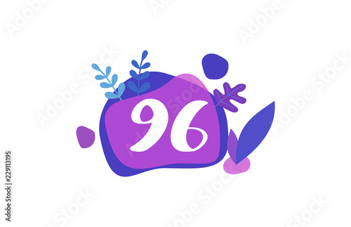 Free Download 96 Years Anniversary Modern Purple Blue Flat Design - GFXLoad