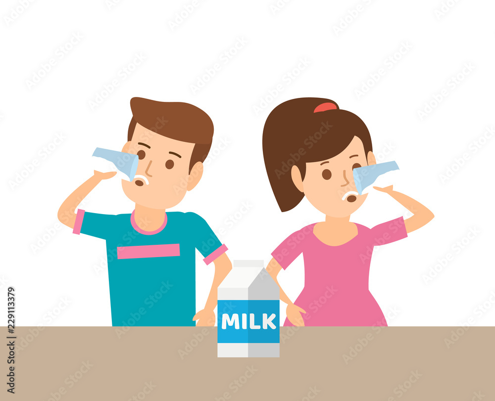 children boy and girl drink milk from the glass children boy and girl drink milk from the glass
