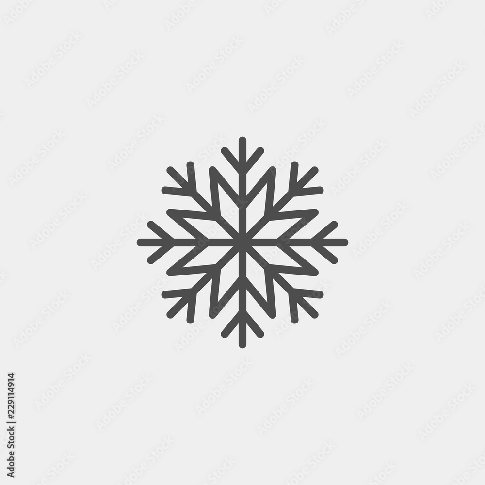 Snowflake flat vector icon. Winter flat vector icon Snowflake flat vector icon. Winter flat vector icon