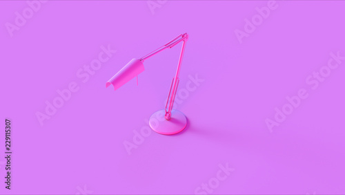 Pink Office Desk Lamp 3d illustration 3d render