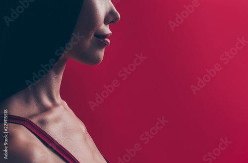 Close up cropped photo of face attractive person she isolated on