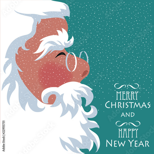 santa claus. a banner with the face of Santa