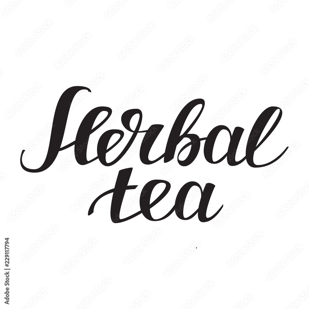 Herbal tea. Hand drawn typography poster. Herbal tea. Hand drawn typography poster.