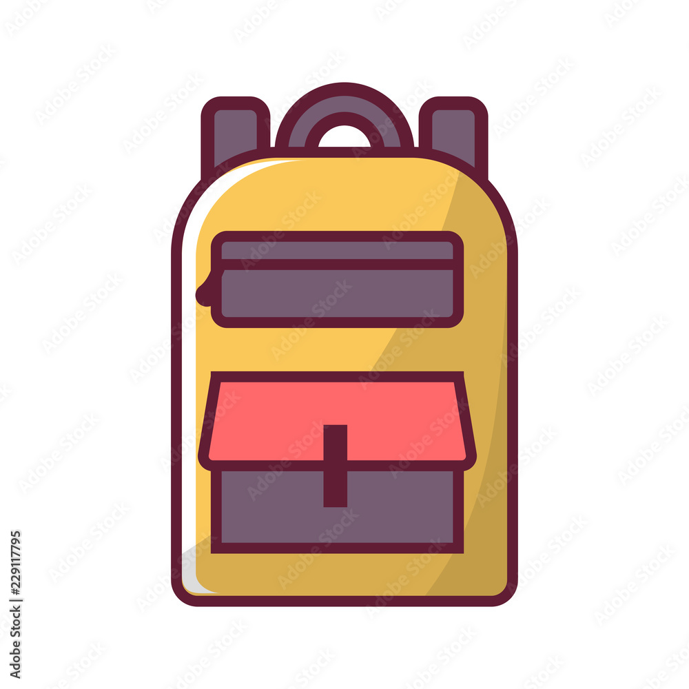Vector cartoon flat backpack, sport suitcase background Vector cartoon flat backpack, sport suitcase background