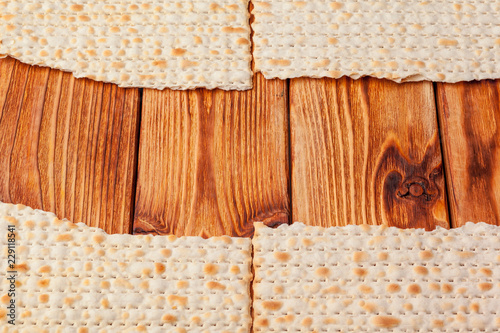 matzo flatbread for Jewish high holiday celebrations on the table