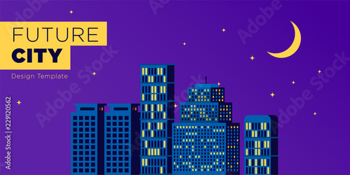 Flat Modern City Illustration Web Header
