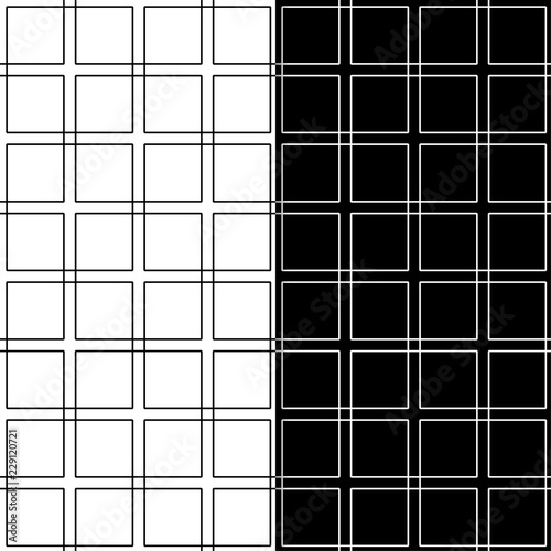 Black and white geometric ornaments. Set of seamless patterns