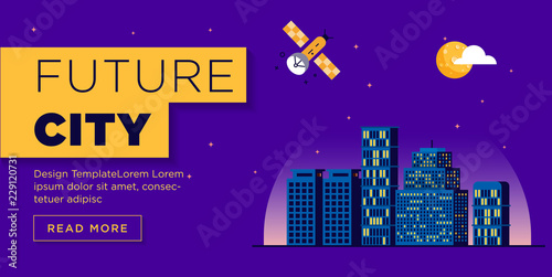 Flat Design Modern City Illustration Web Header