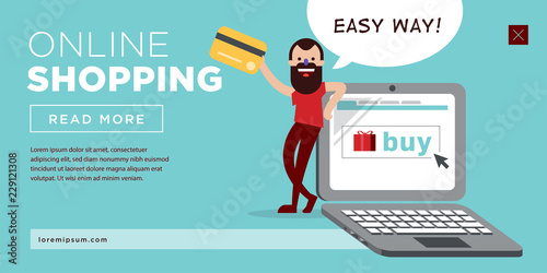 Online Shopping Flat Web Header Design