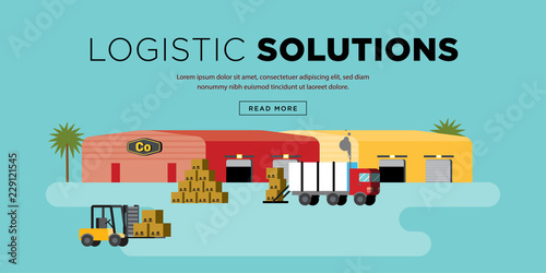 Logistic Solution Web Header Icon Design