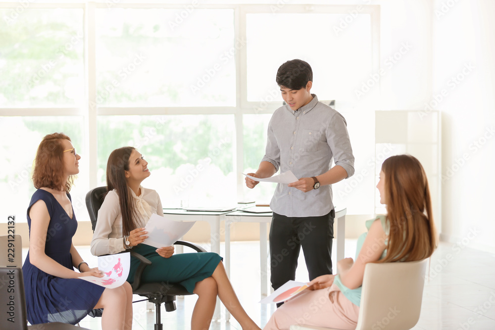 Meeting of business team working in office Meeting of business team working in office