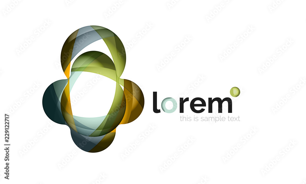Abstract geometric logo design, overlapping shapes Abstract geometric logo design, overlapping shapes