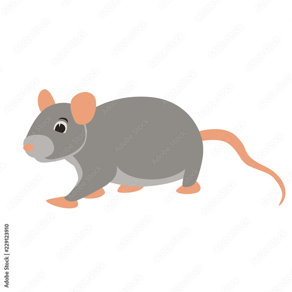 rat vector illustration flat style profile side rat vector illustration flat style profile side