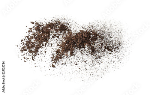 Soil on white background
