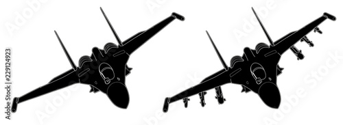 Vector draw of modern Russian jet fighter.