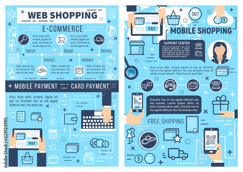 Online e-commerce and mobile shopping