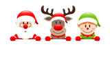 Santa, Rudolph & Elf Banner