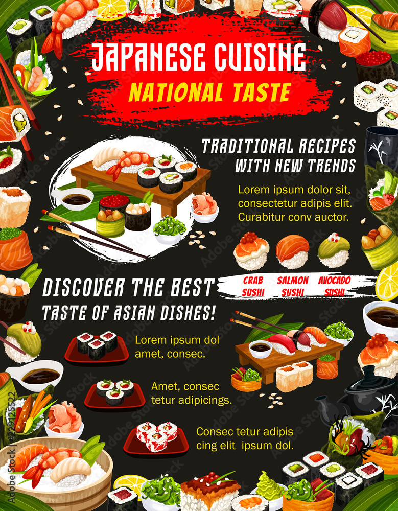Japanese food cuisine and sushi bar menu Japanese food cuisine and sushi bar menu