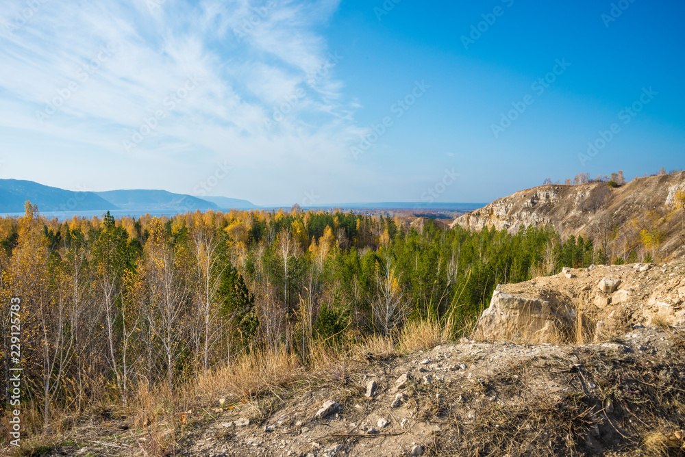 Tsarev kurgan. Attraction of the Samara region. On a Sunny autumn day Tsarev kurgan. Attraction of the Samara region. On a Sunny autumn day