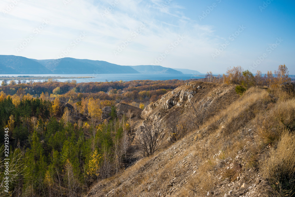 Tsarev kurgan. Attraction of the Samara region. On a Sunny autumn day