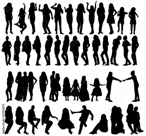 collection of different people silhouettes