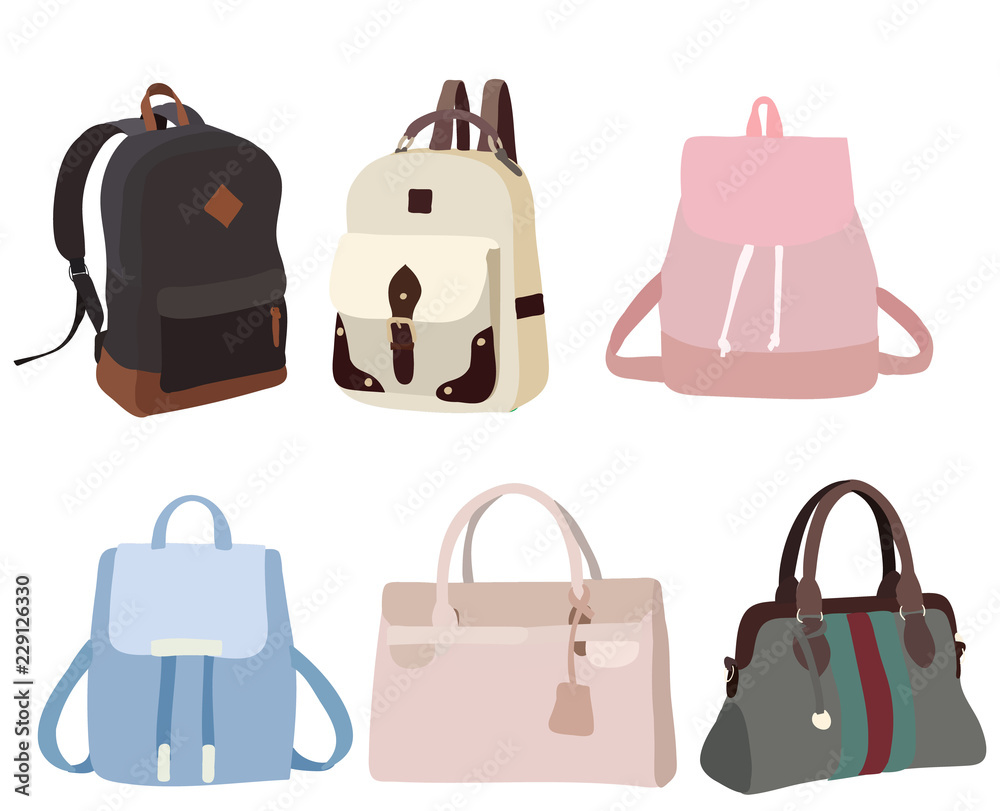 white background, bag ladies, set white background, bag ladies, set