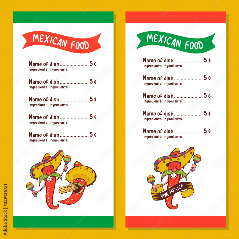 Red chili in a sombrero dancing with maracas. Mexican food. A set of ...