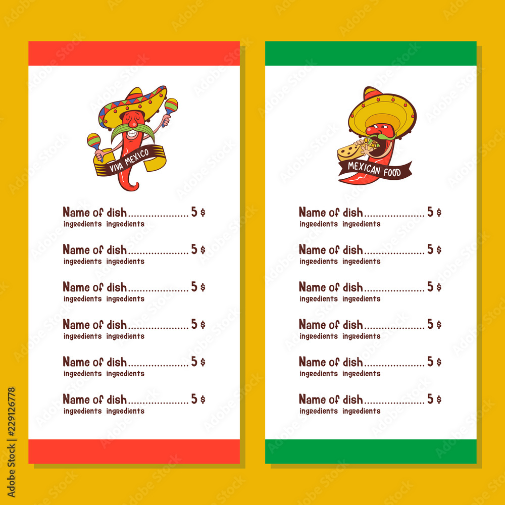 Red chili in a sombrero dancing with maracas. Mexican food. A set of ...