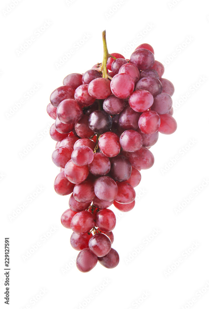 Fresh sweet grapes on white background