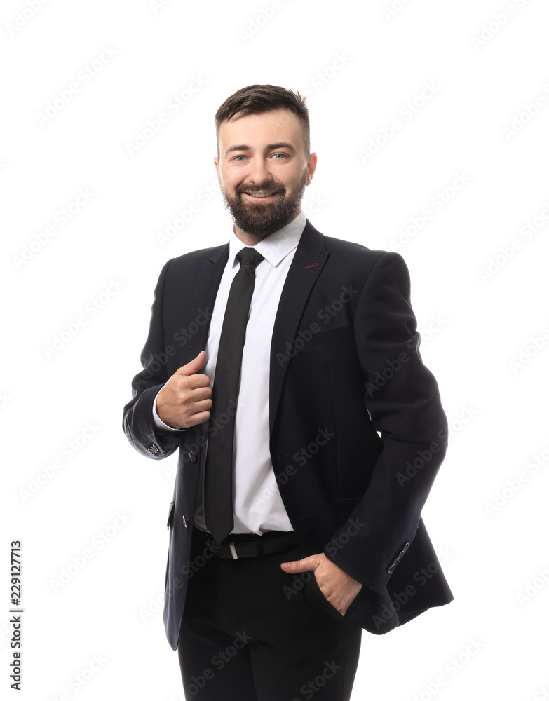 Confident businessman on white background Confident businessman on white background