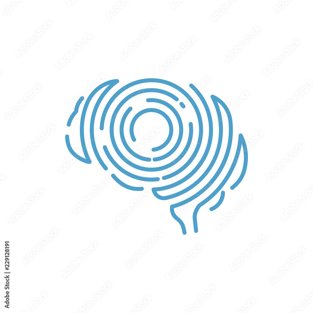 Smart Fingerprint Scanner Brain Shape Abstract Symbol Smart Fingerprint Scanner Brain Shape Abstract Symbol