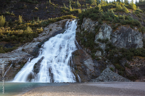 Waterfall near Mendenhall glacier, Juneau Alaska