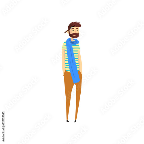 Man with artistic profession, painter or sculptor character vector Illustration on a white background