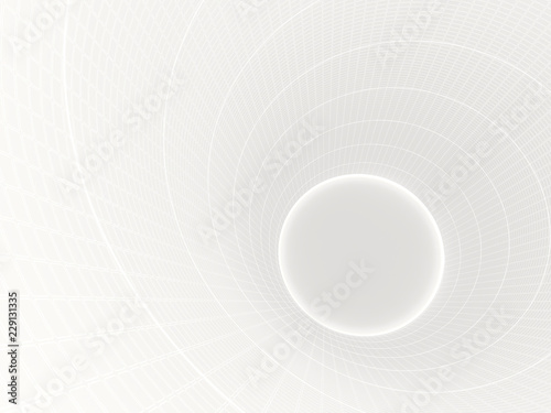 Fototapeta Naklejka Na Ścianę i Meble -  Abstract  background with circle shape 3d render,A white tunnel with neon light bulbs along the center of the path.