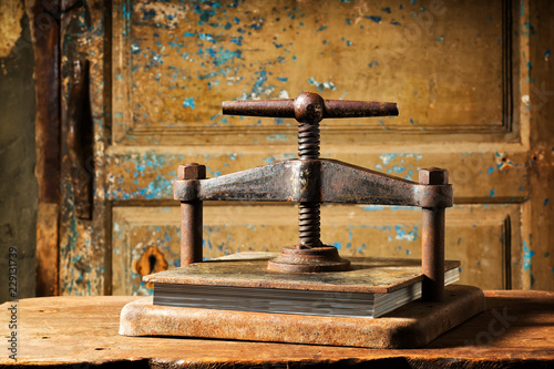 Photography bookbinding hand sewn with metallic press