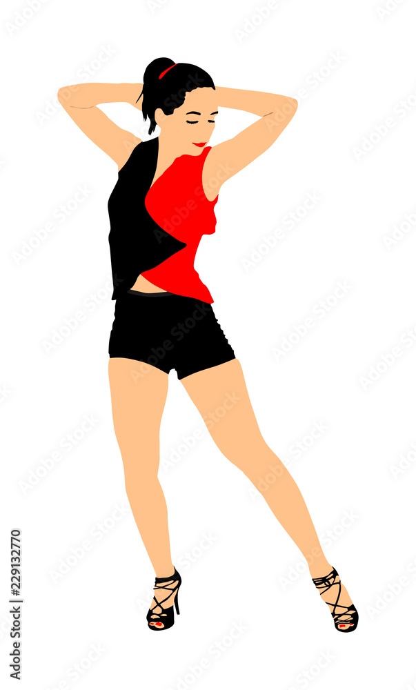 Pole dancer girl vector illustration isolated on white background.. Dancing woman striptease entertainment. Pole dancer girl vector illustration isolated on white background.. Dancing woman striptease entertainment.